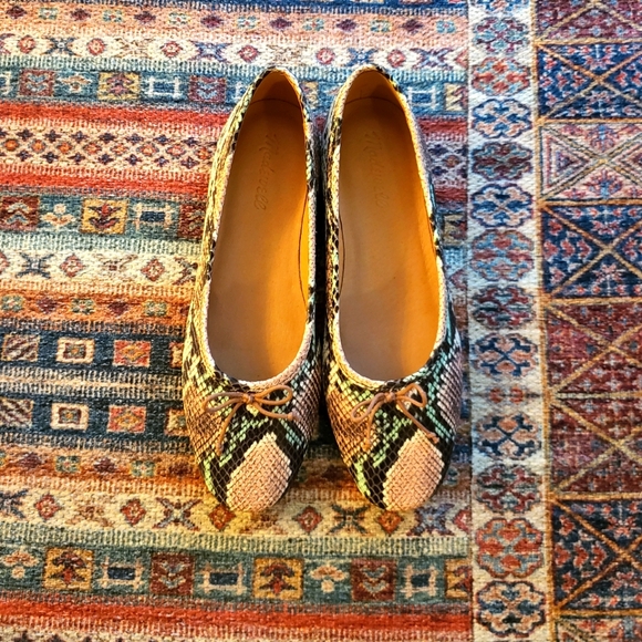 Madewell Snakeskin Leather Ballet Flats - Picture 1 of 3